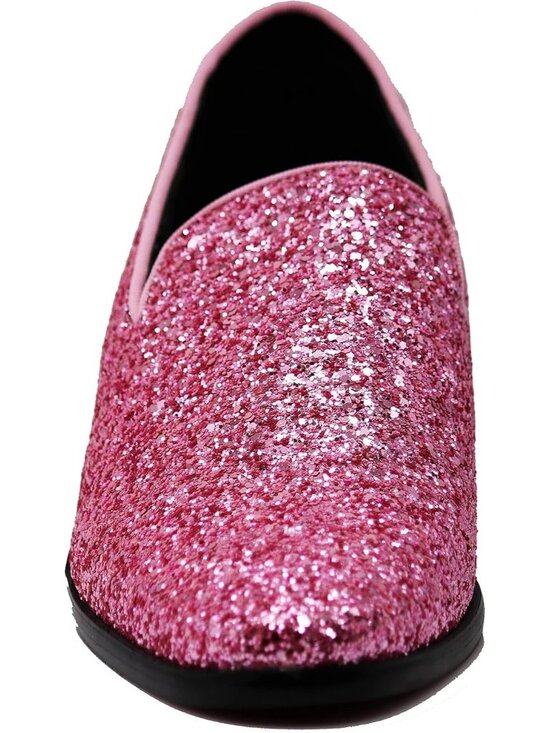 Men\'s Pink Vintage Glitter Loafers Slip On Tuxedo Dress Party Classic Shoes main image 7